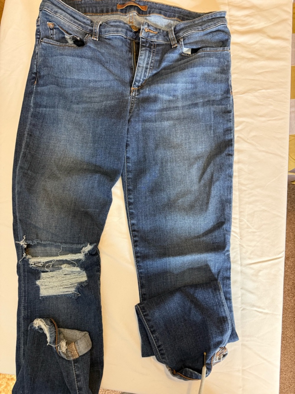 Joe's Jeans Women's Skinny Jeans - Dark Blue with Distressed Knee